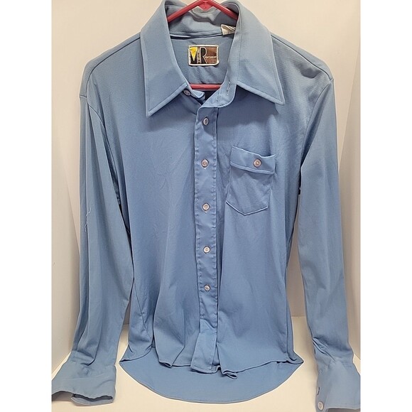 MR‎ Cellini Knit Wear Vtg Retro Shirt Button Front Collar  Hippi Design Sz L - Picture 1 of 15